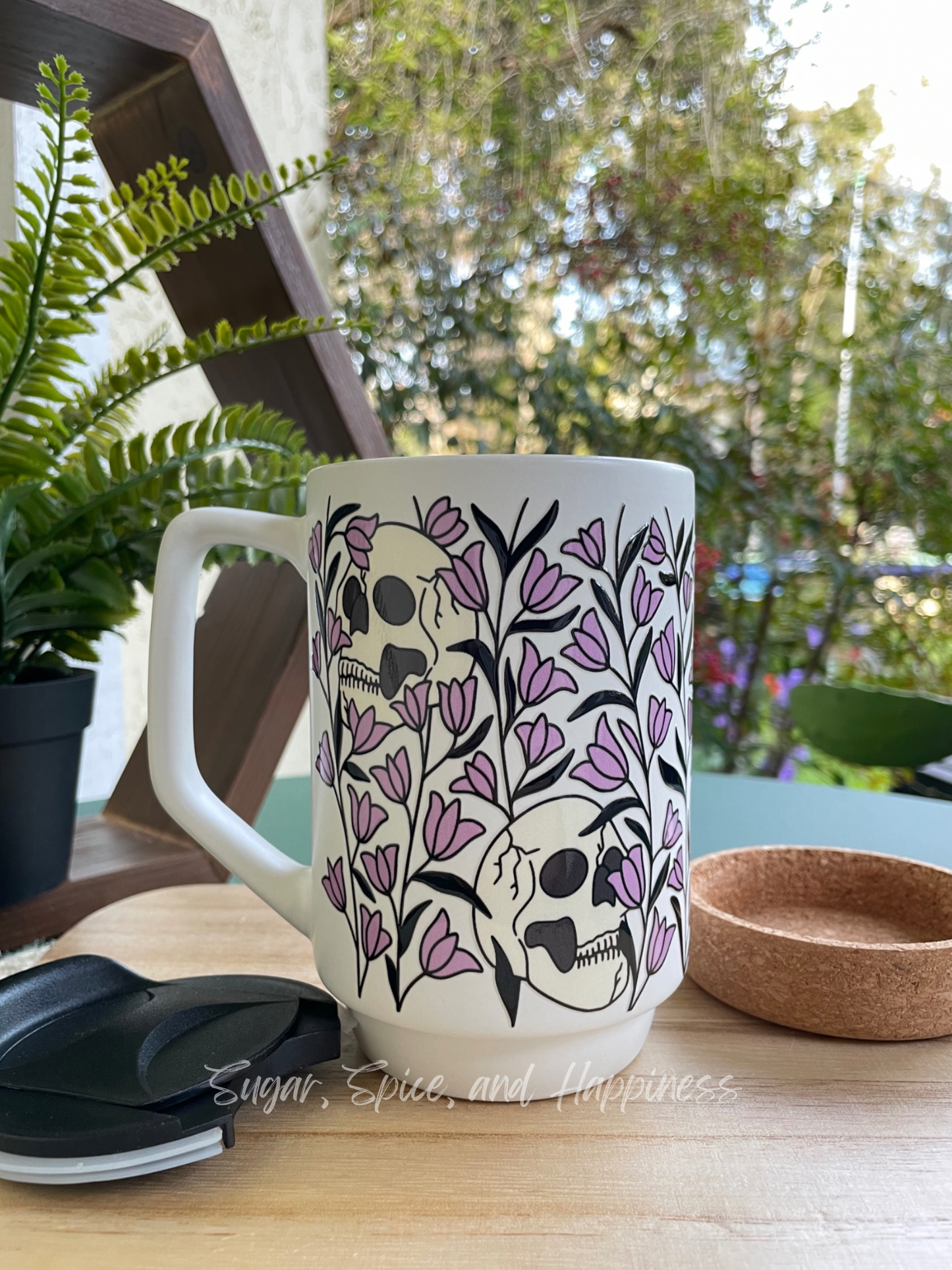 Skull Floral Ceramic Mug