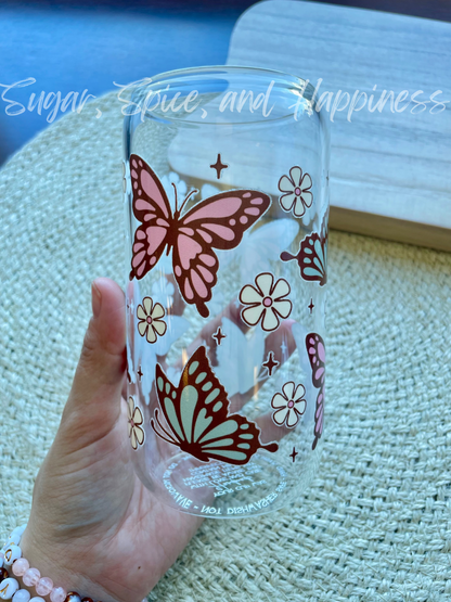 Butterflies Glass Cup