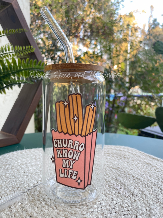 Churro Know Glass Cup