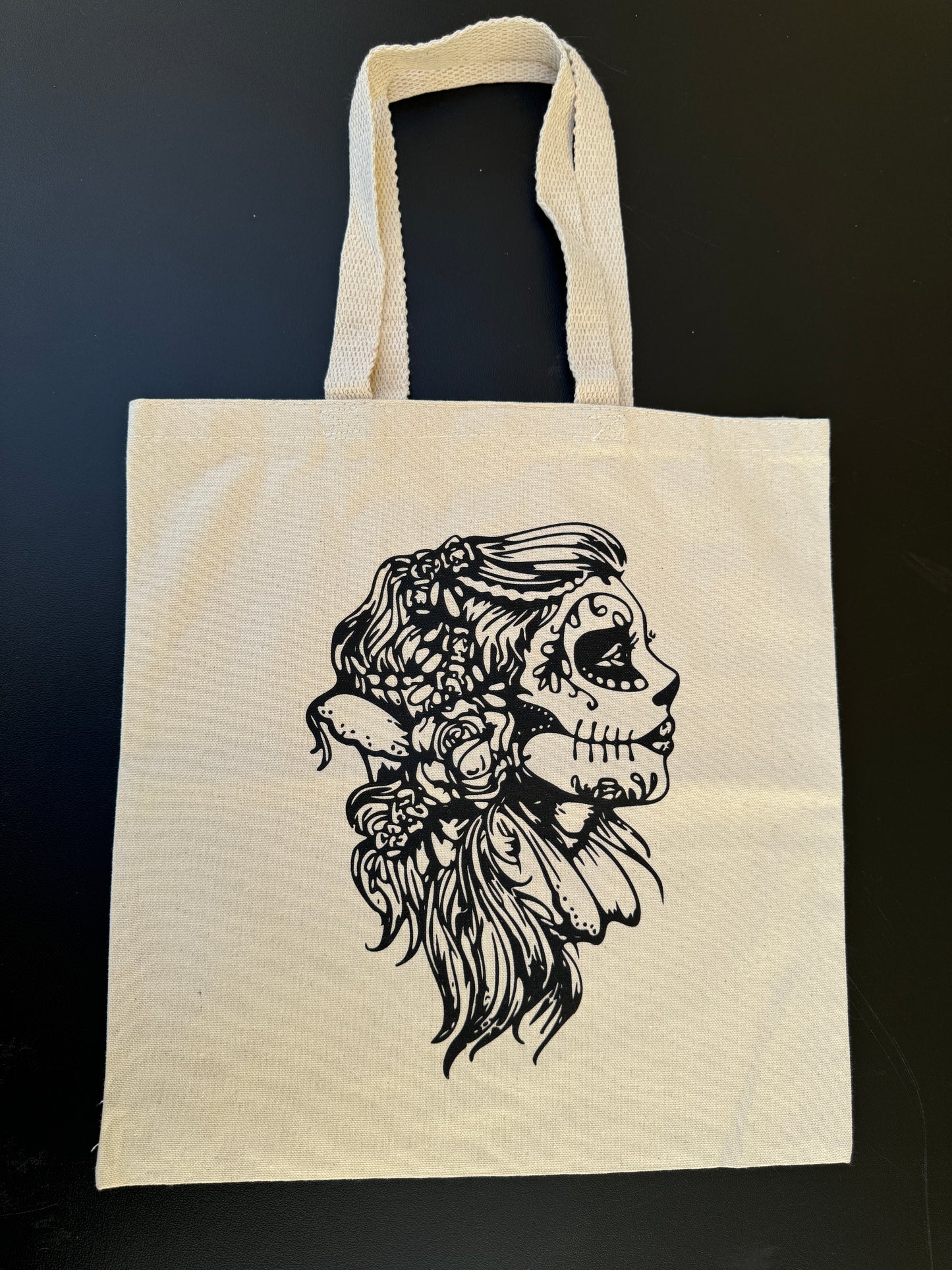 Sugar Skull Woman Natural Tote