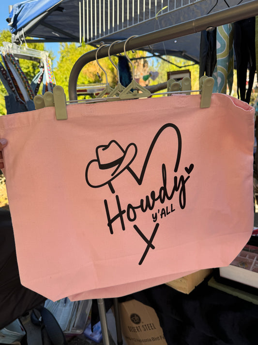 Howdy Heart Light Pink Jumbo Tote