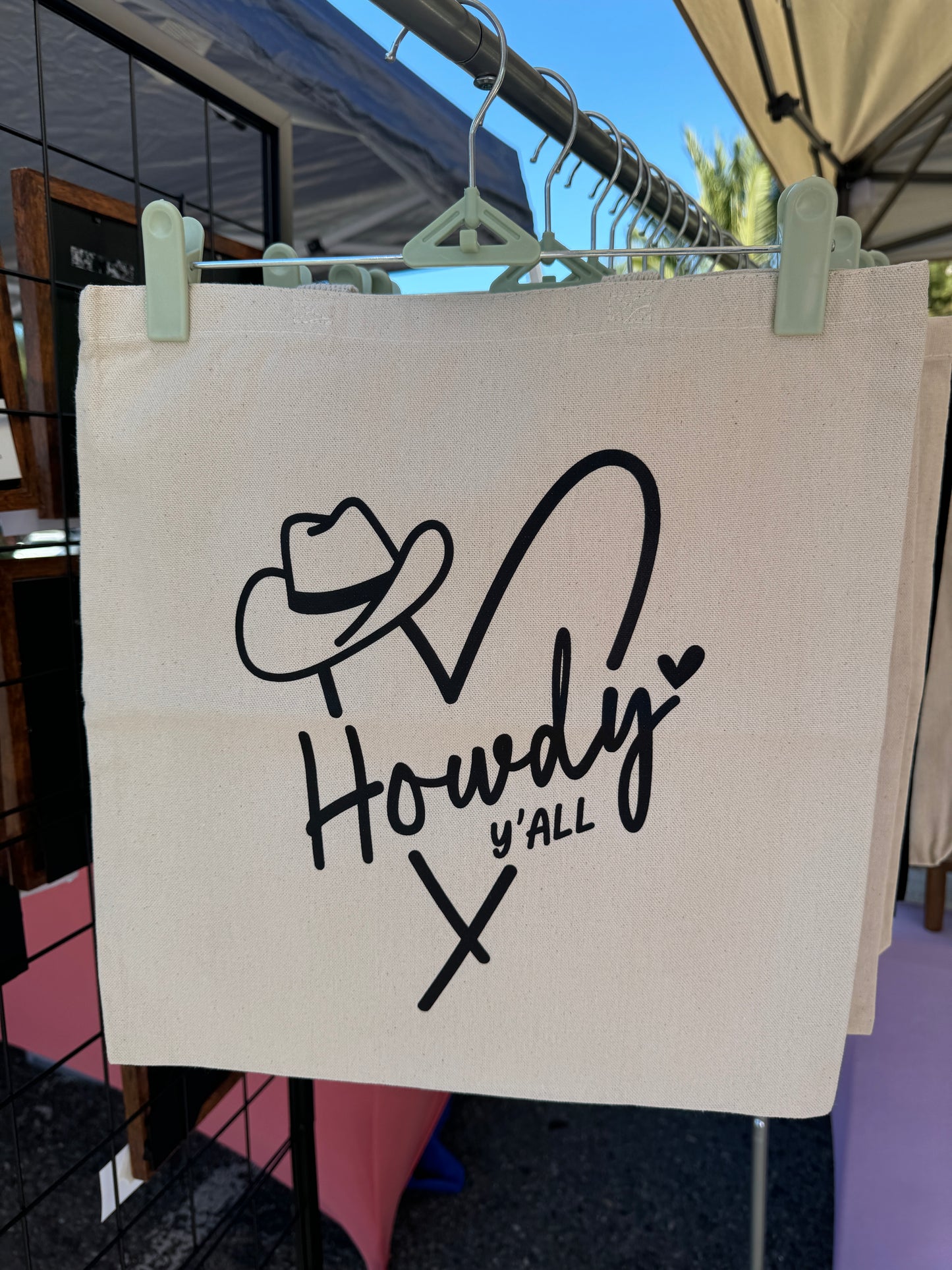 Howdy Heart Natural Tote