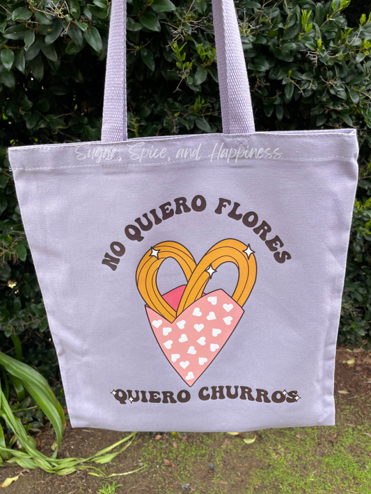 Quiero Churros Lavender Tote