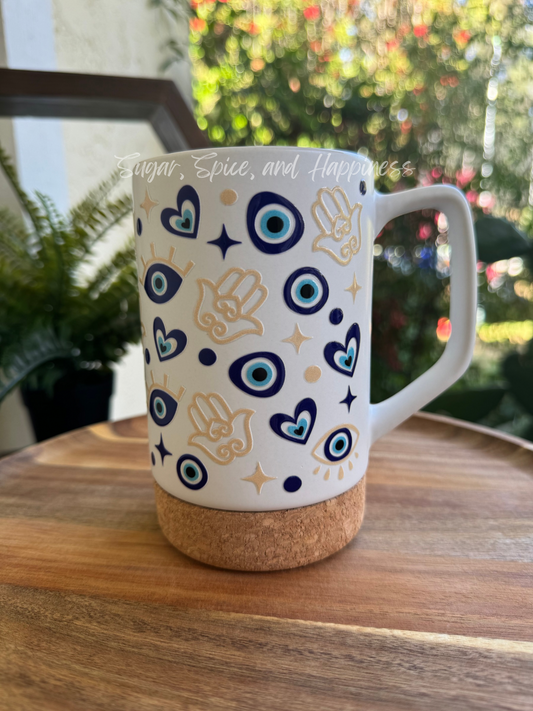 Blue Evil Eye Ceramic Mug