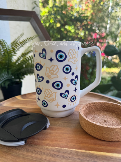 Blue Evil Eye Ceramic Mug