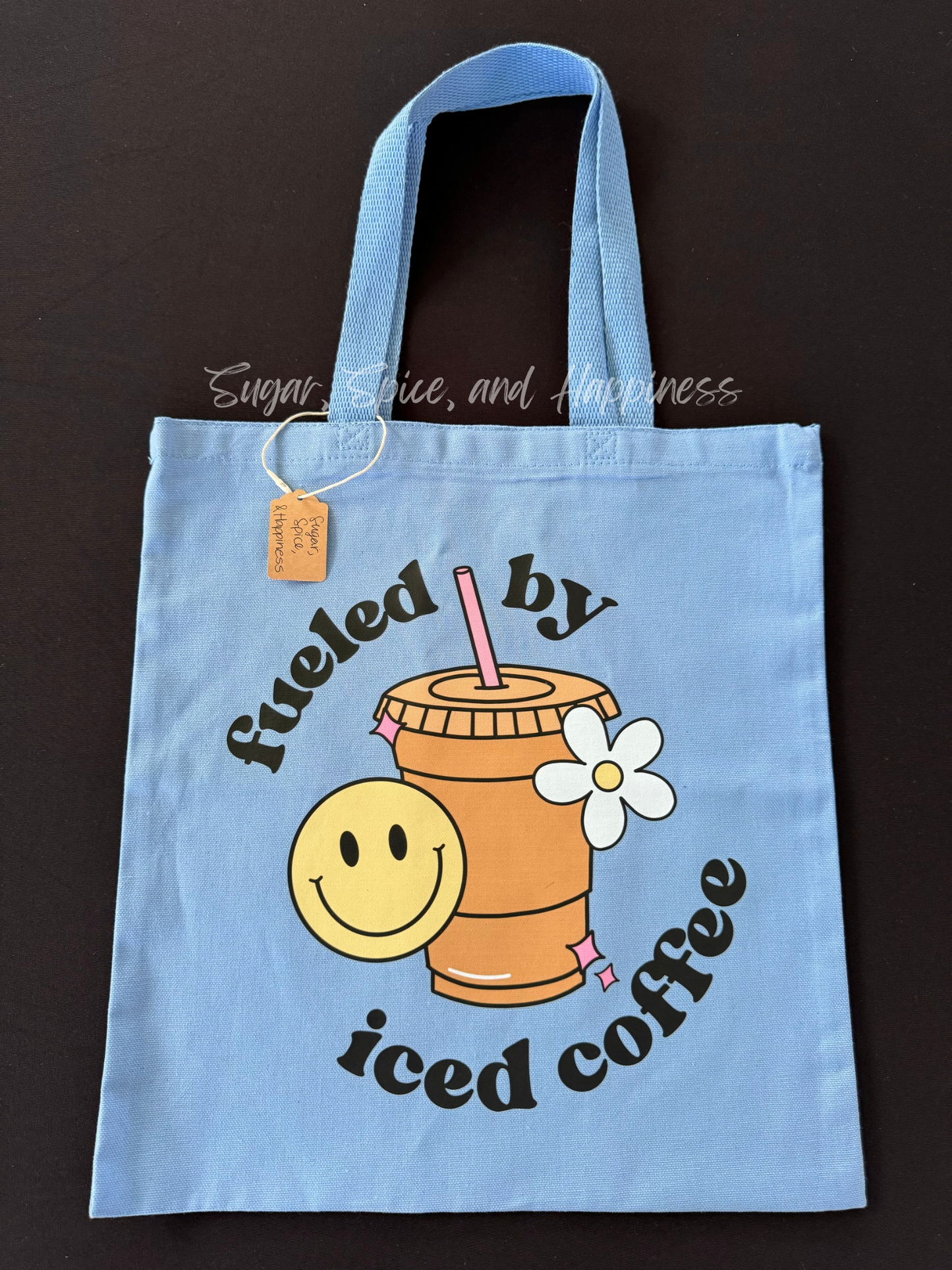 Iced Coffee Fuel Carolina Blue Tote