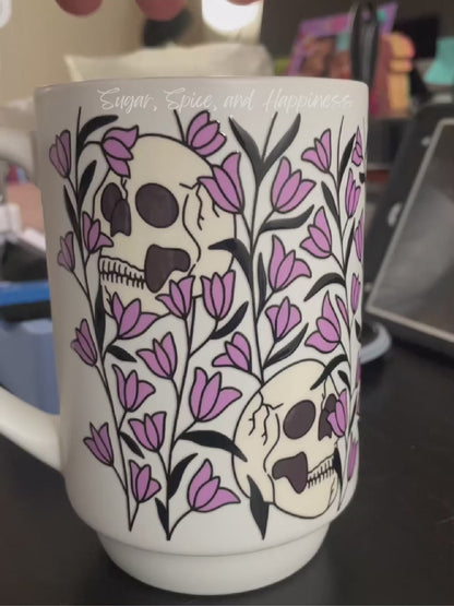 Skull Floral Ceramic Mug