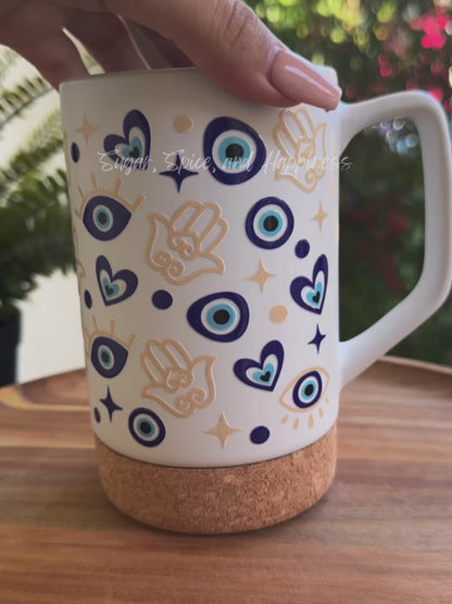 Blue Evil Eye Ceramic Mug